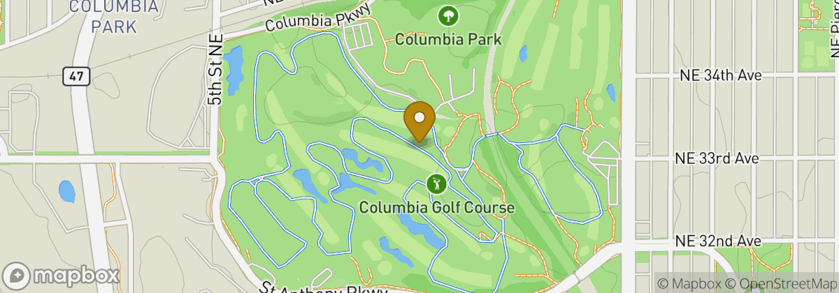 Map location: Columbia Golf Course