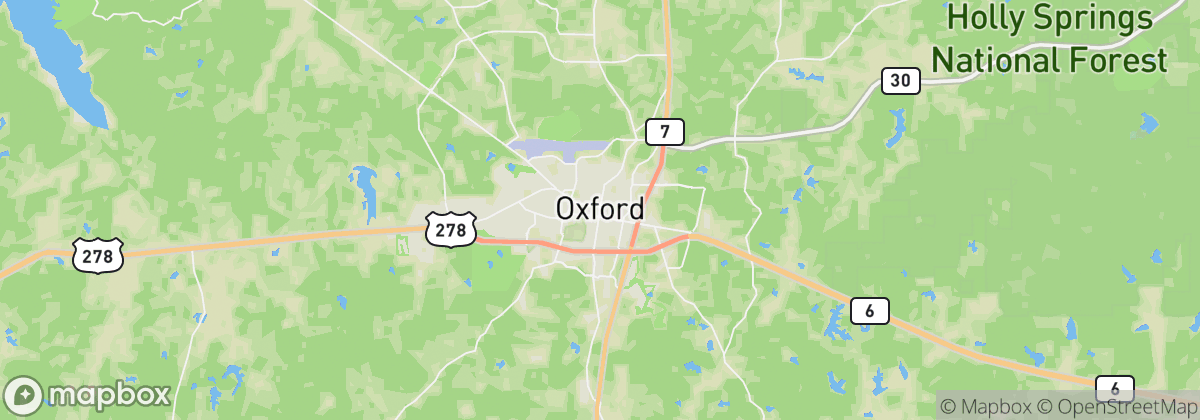Map: Oxford, MS