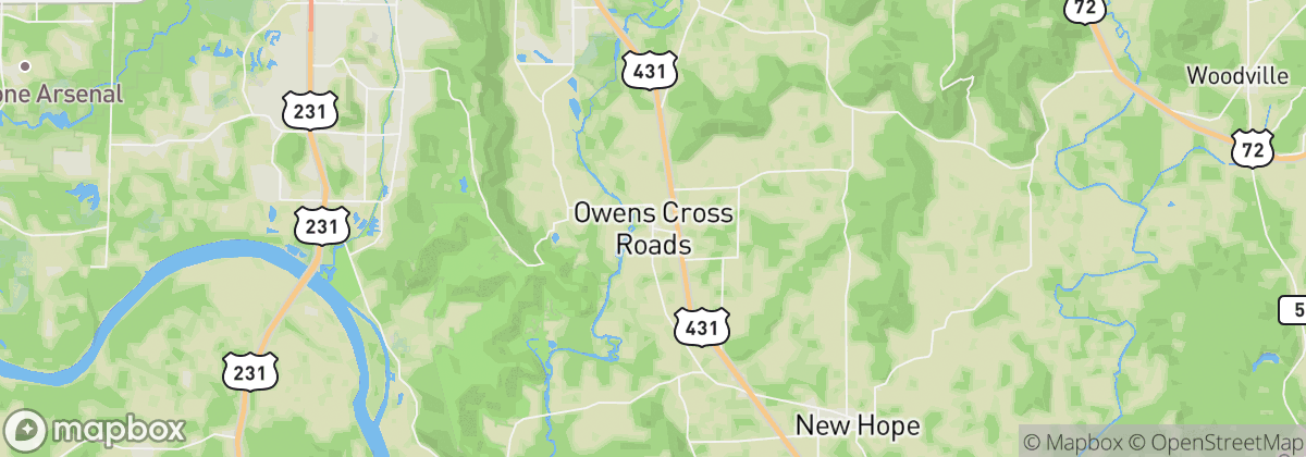 Map: Owens Cross Roads, AL