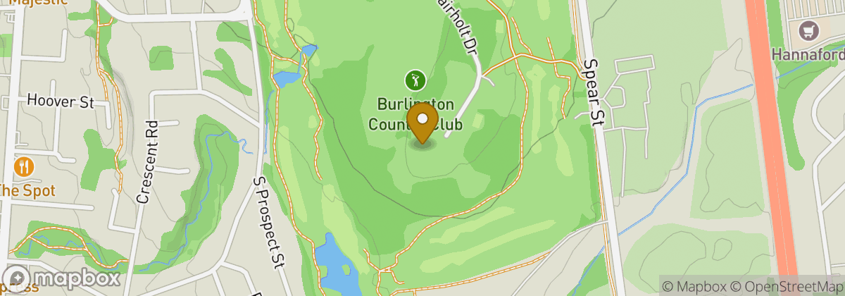 Map location: Burlington Country Club