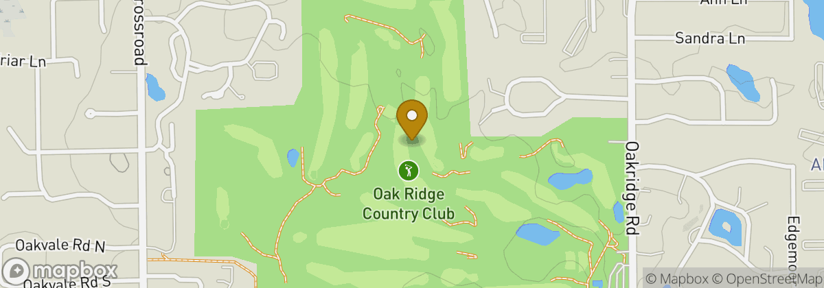 Map location: Oak Ridge Country Club