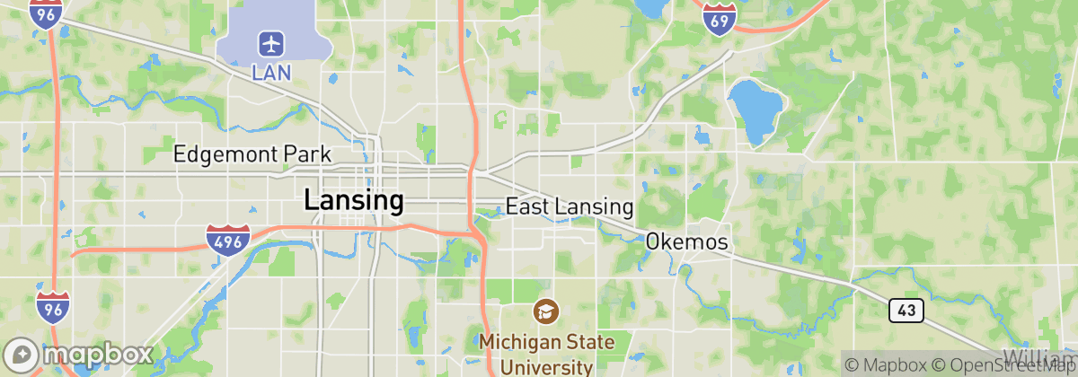Map: East Lansing, MI