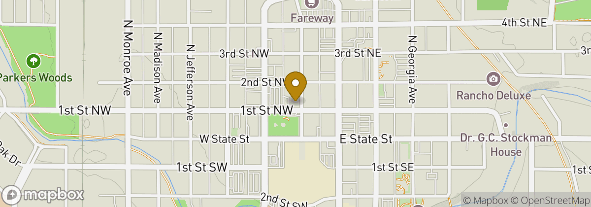 Map location: CIty of Mason CIty Highland Park Golf Course