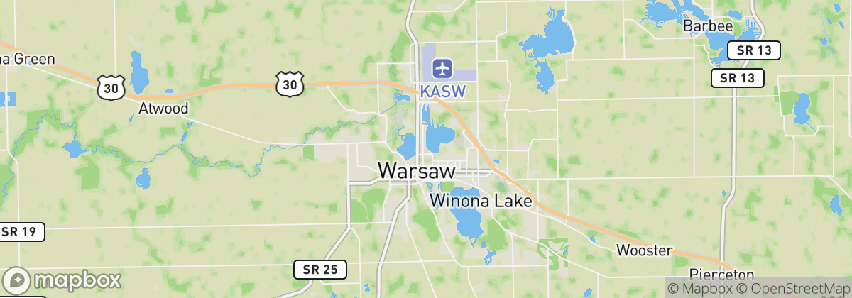 Map: Warsaw, IN