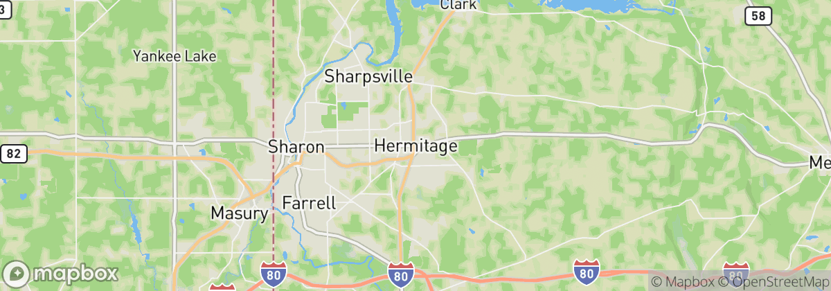 Map: Hermitage, PA