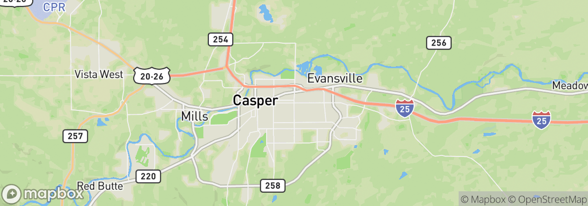Map: Casper, WY