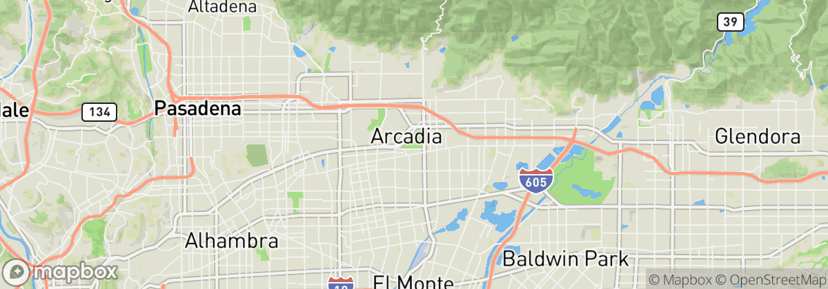 Map: Arcadia, CA