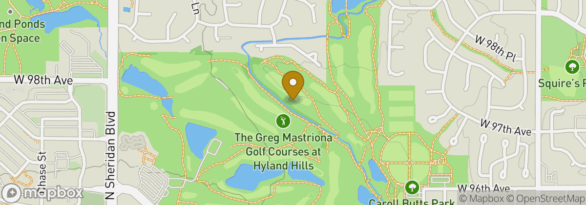 Map location: The Greg Mastriona Golf Courses at Hyland Hills