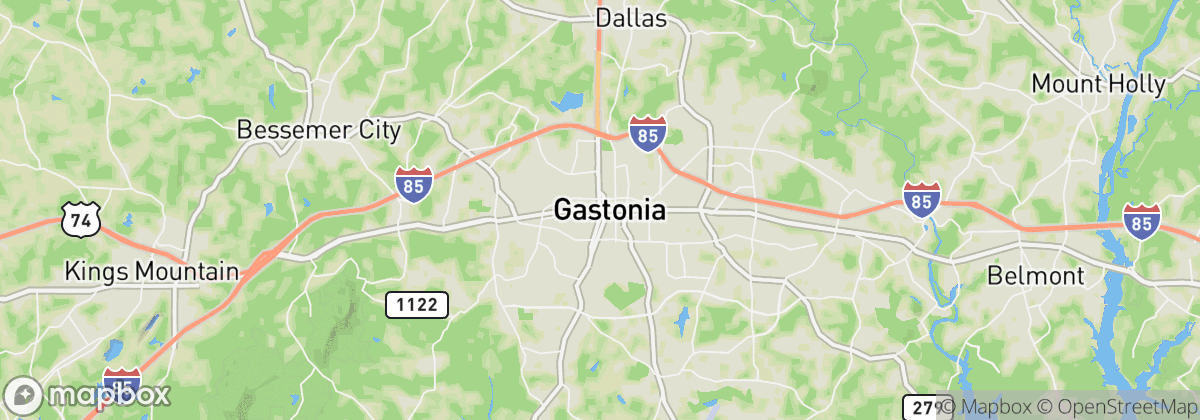 Map: Gastonia, NC