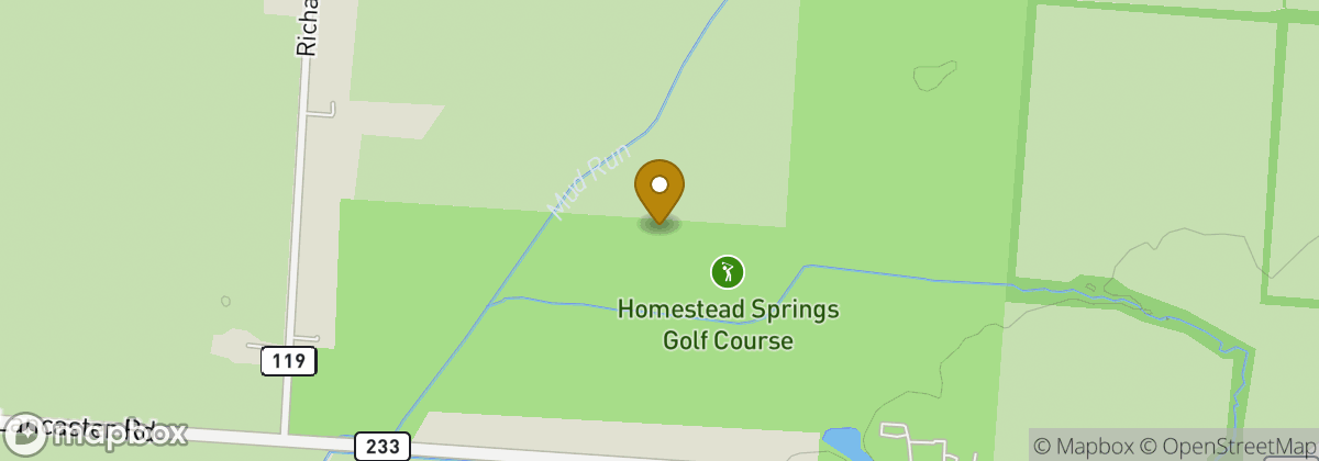 Map location: Homestead Springs Golf Course