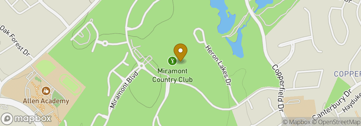 Map location: Miramont Country Club