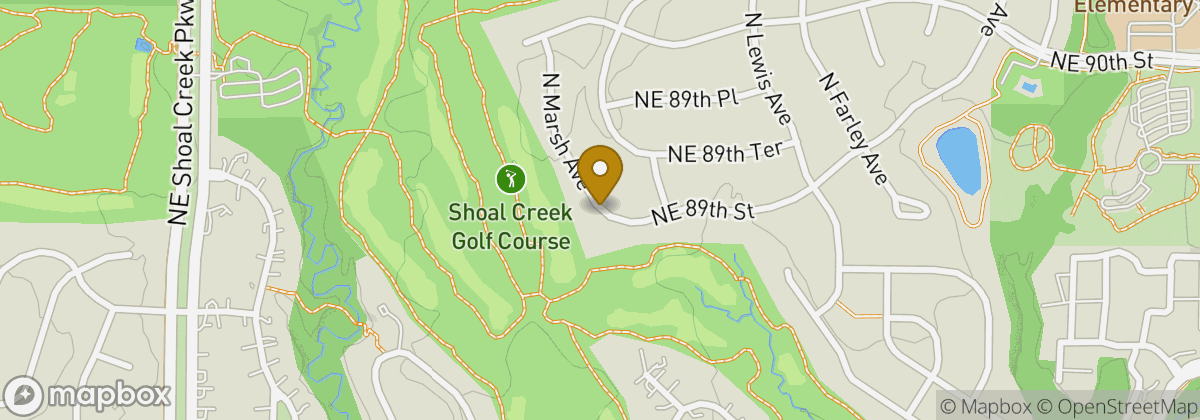 Map location: Shoal Creek Golf Course