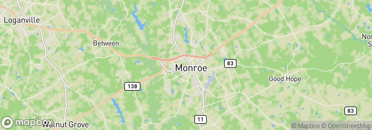 Map: Monroe, GA