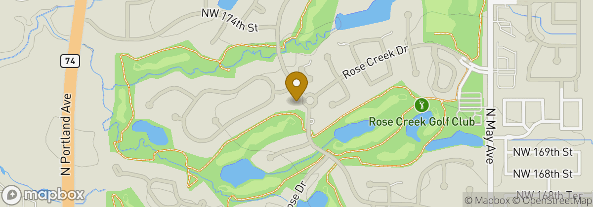 Map location: Rose Creek Golf Club