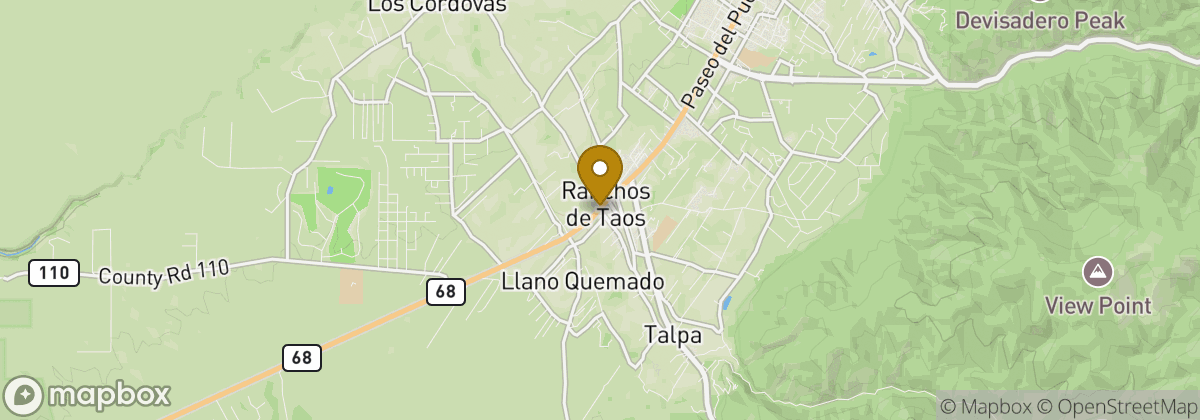 Map location: Ranchos de Taos