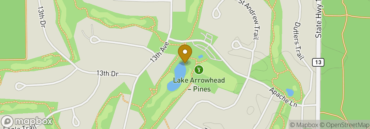 Map location: Lake Arrowhead - Pines Course