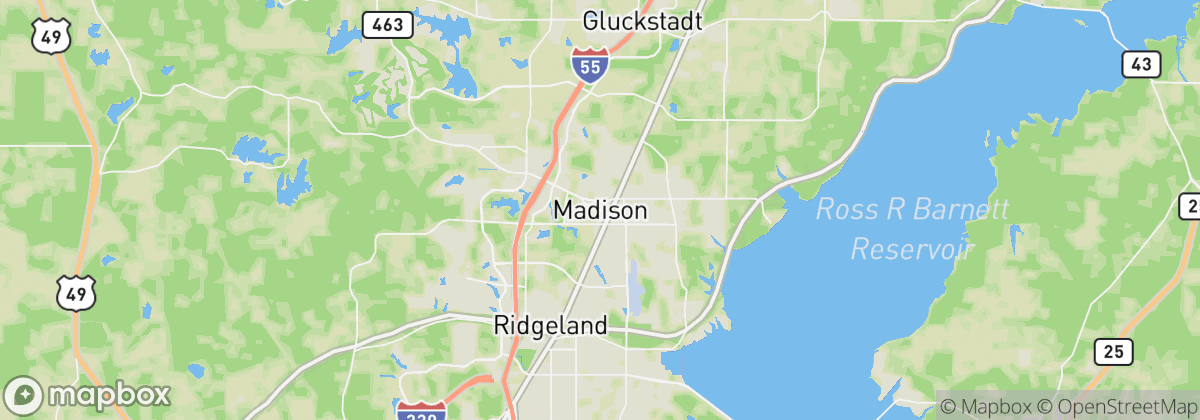 Map: Madison, MS