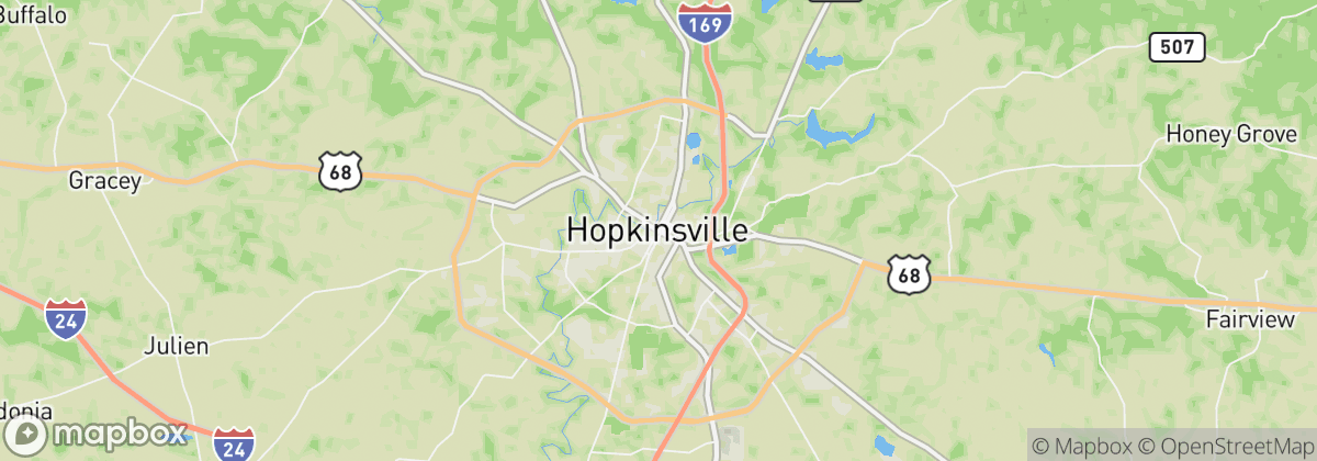 Map: Hopkinsville, KY