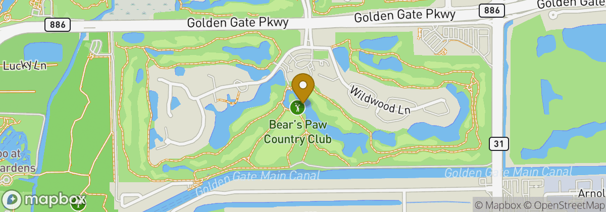 Map location: Bear's Paw Country Club