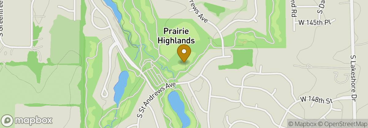 Map location: Prairie Highlands Golf Course