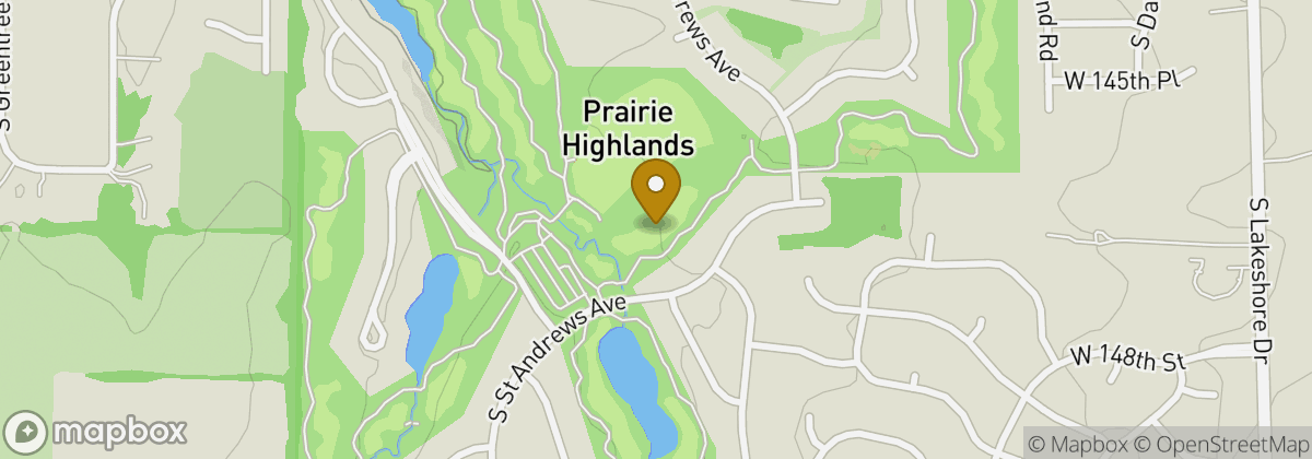 Map location: Prairie Highlands Golf Course