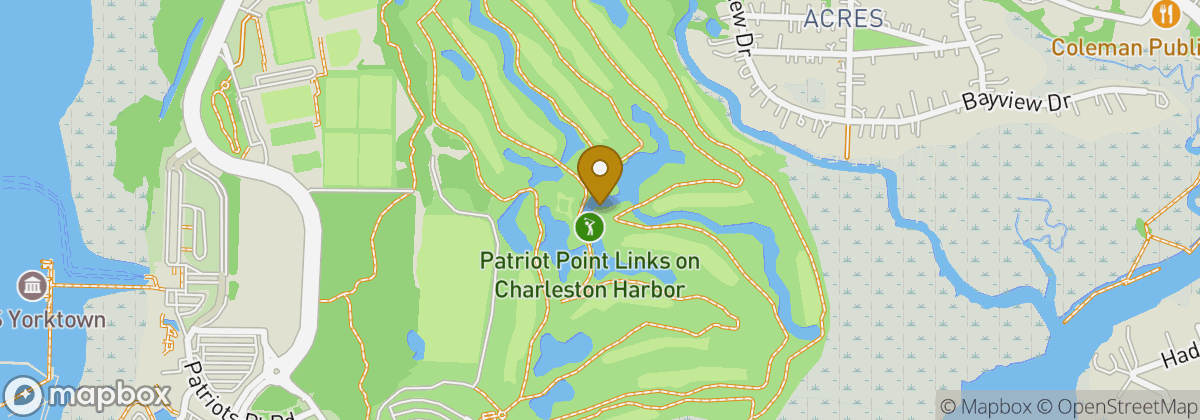 Map location: Patriot Point Links on Charleston Harbor