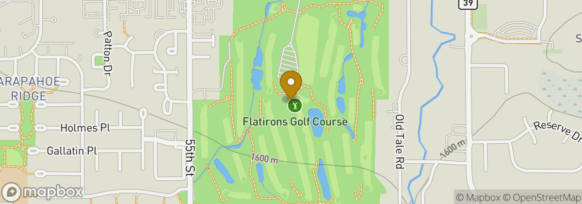 Map location: Flatirons Golf Course