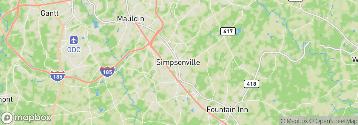 Map: Simpsonville, SC