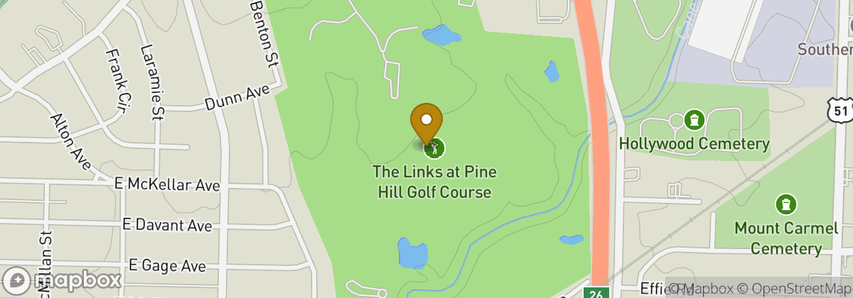 Map location: The Links at Pine Hill Golf Course