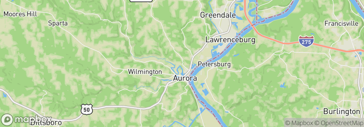 Map: Aurora, IN