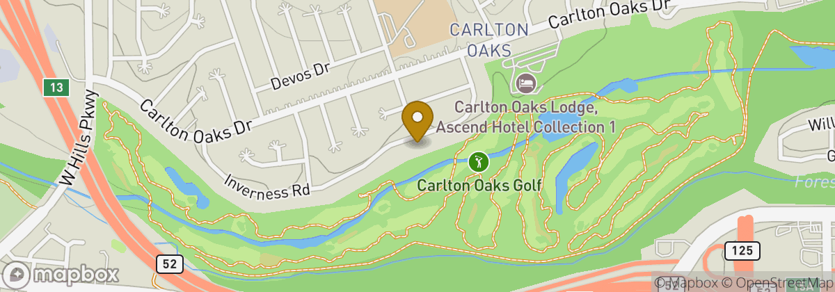 Map location: Carlton Oaks Golf