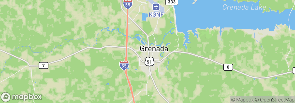 Map: Grenada, MS