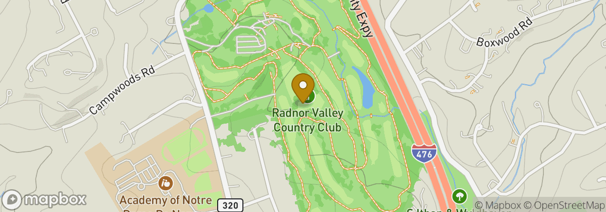 Map location: Radnor Valley Country Club