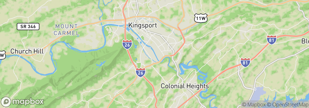 Map: Kingsport, TN