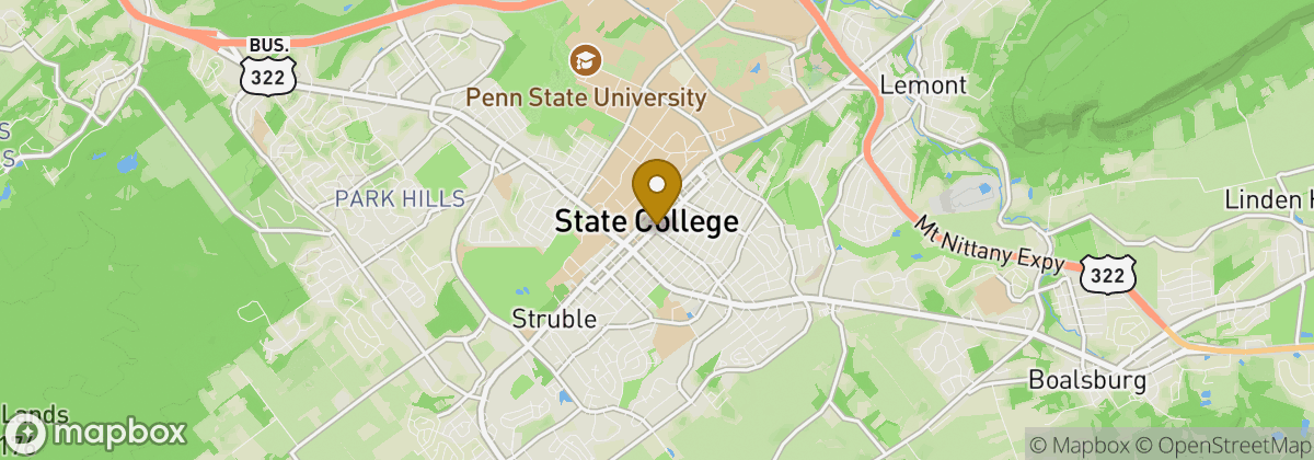 Map location: Penn State White Golf Course