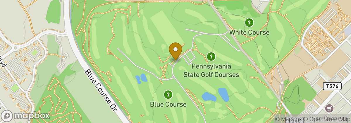 Map location: Penn State Golf Courses