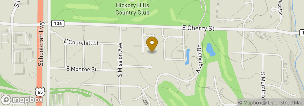 Map location: Hickory Hills Country Club