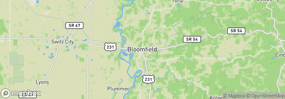 Map: Bloomfield, IN