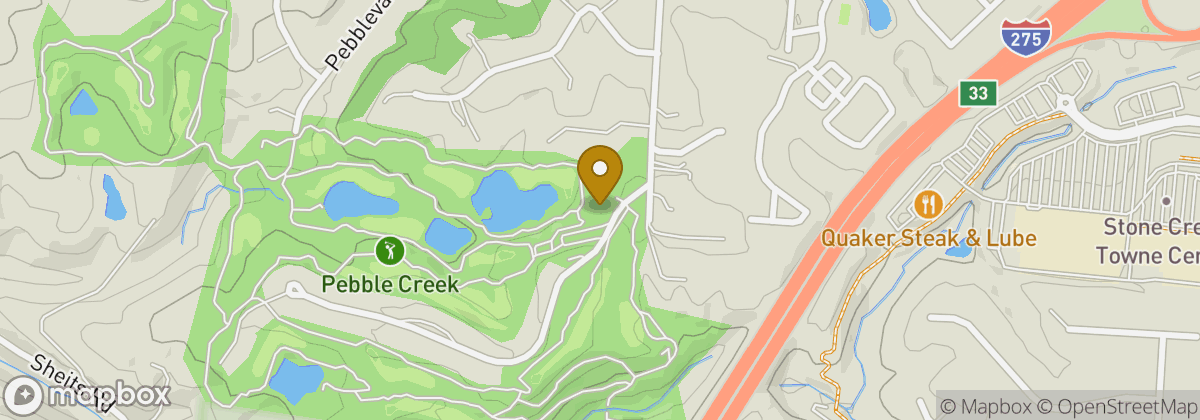 Map location: Pebble Creek Golf Course, Restaurant & Event Center