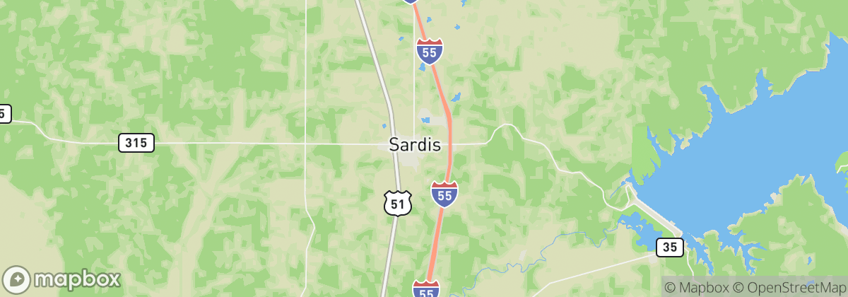 Map: Sardis, MS